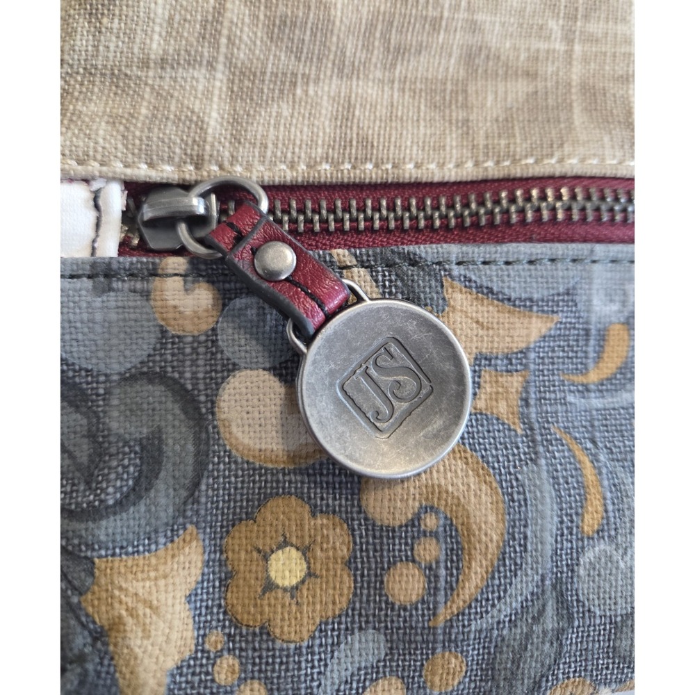 JS Jim Shore Canvas‎ Purse Clutch Wallet Double Zipper Dual Design 8" x 5" - Picture 6 of 8